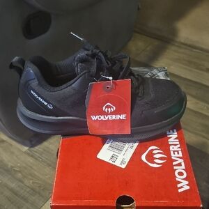 Wolverine Women Sleek Black Athletic Steel Toe Sneakers